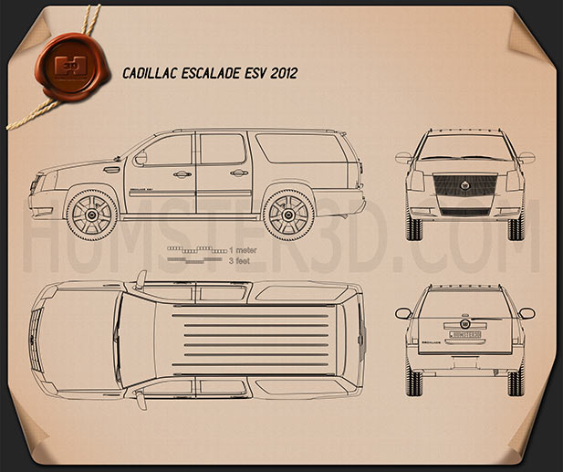 Кадиллак эскалейд чертеж