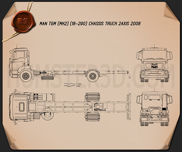 MAN TGM Chassis Truck 2008 Blueprint