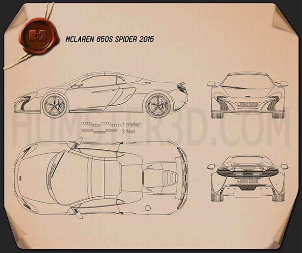 McLaren 650S Spider 2015 Blueprint