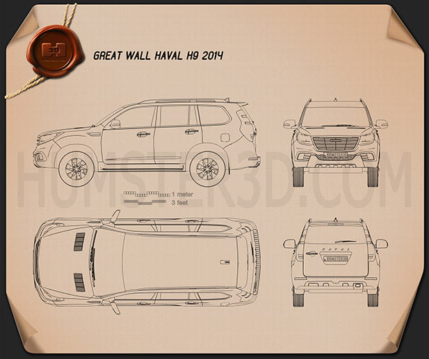 Great Wall Haval H9 2014 Blueprint