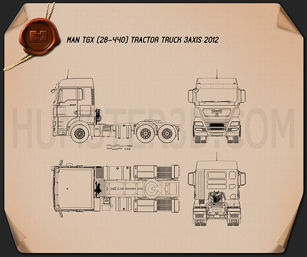 MAN TGX Tractor 2012 Blueprint