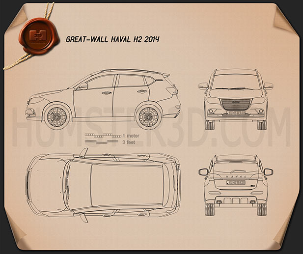 Great Wall Haval H2 2014 Blueprint