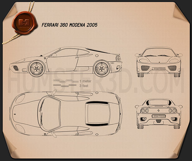 Ferrari 360 Modena 2005 Blueprint