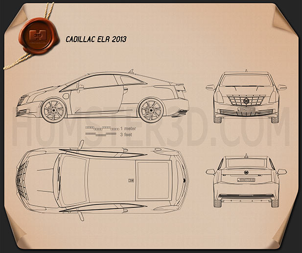 Cadillac ELR 2014 테크니컬 드로잉