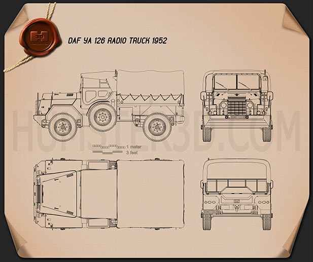 DAF YA-126 Radio Truck 1952 蓝图