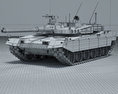 K2主戰坦克 3D模型 wire render