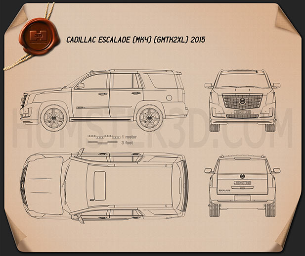 SUV blueprint Download - Hum3D