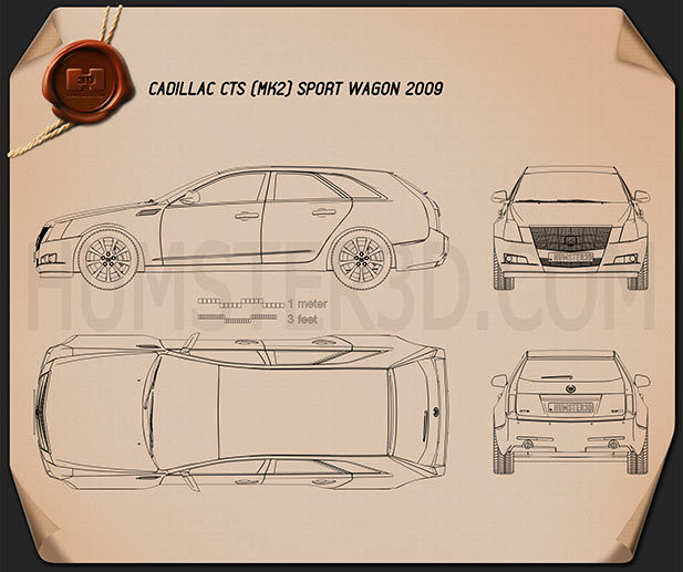 Cadillac CTS sport wagon 2009 Disegno Tecnico