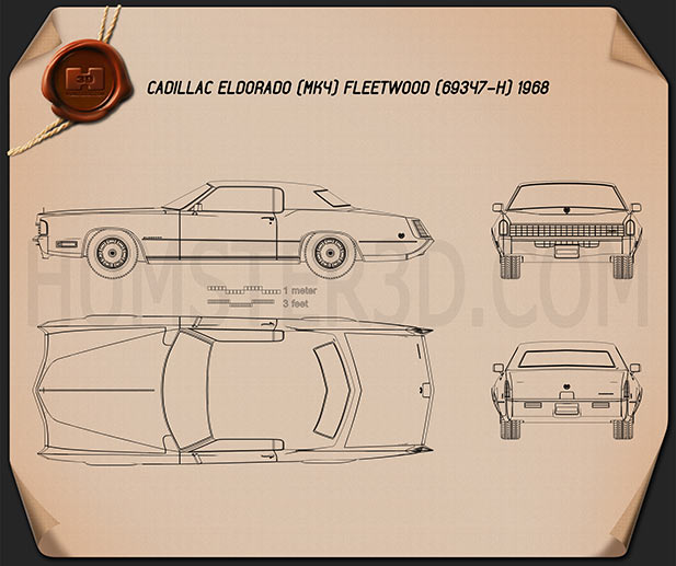 Cadillac Eldorado Fleetwood 1968 Blueprint