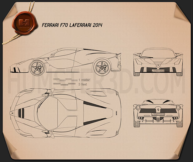 Ferrari F70 LaFerrari 2014 테크니컬 드로잉