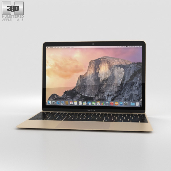 Apple MacBook Gold 3D 모델 