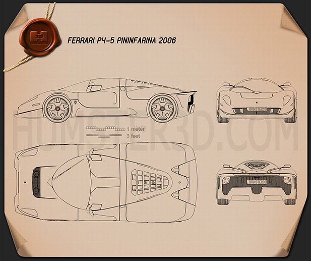 Ferrari P4/5 Pininfarina 2006 Blueprint