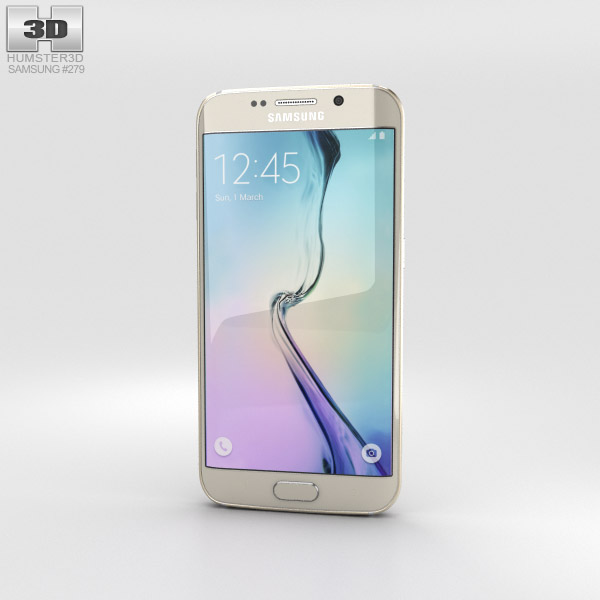 Samsung Galaxy S6 Edge Gold Platinum Modelo 3d