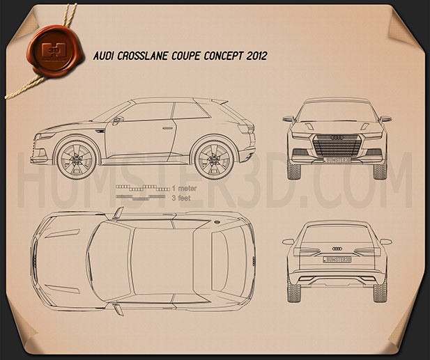 Audi Crosslane Coupe 2012 테크니컬 드로잉
