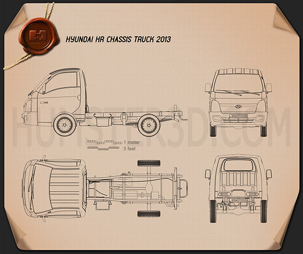 Hyundai HR シャシートラック 2013 設計図