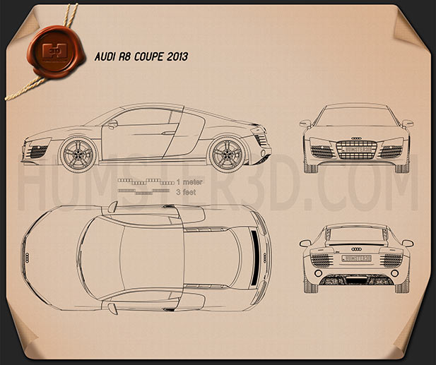 Audi R8 Coupe 2013 Plano