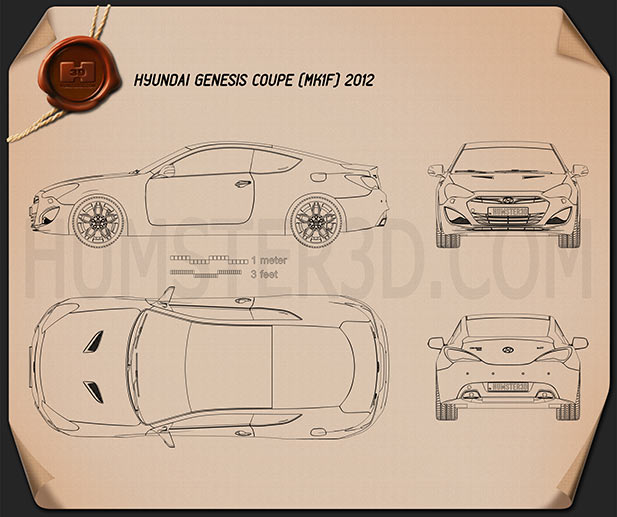 Hyundai Genesis coupe 2012 Blueprint