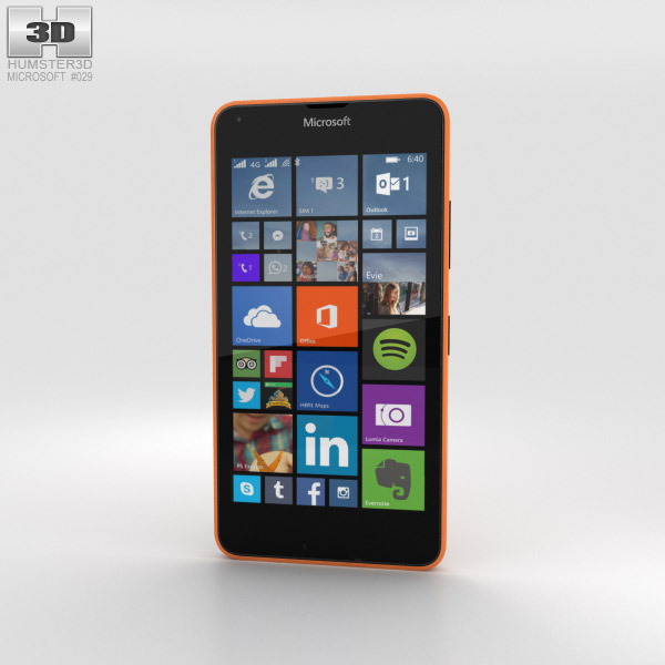 Microsoft Lumia 640 LTE Orange 3D model