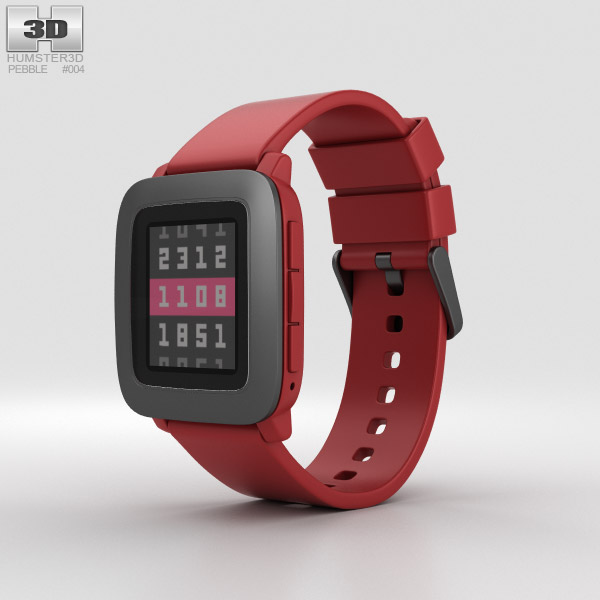 Pebble Time Red 3D model