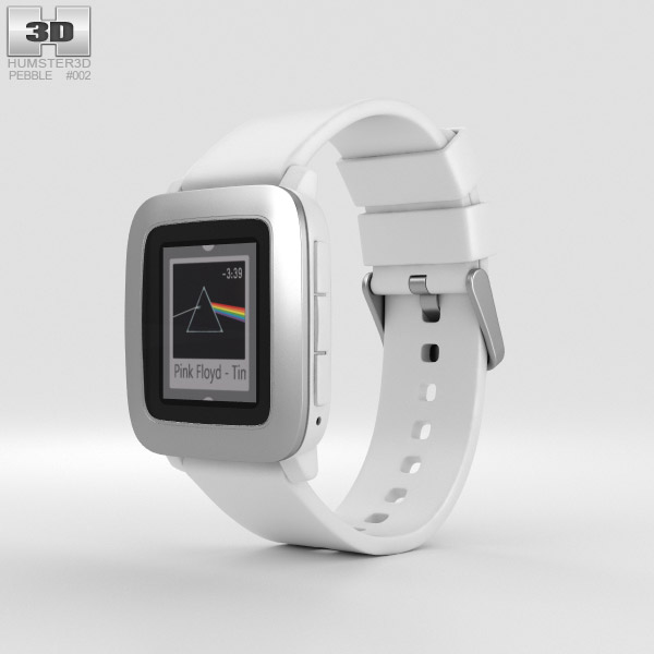 Pebble Time White 3d Model Electronics On Hum3d