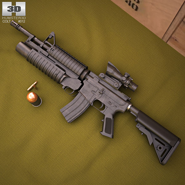 Colt M4A1 with M203 Modèle 3D