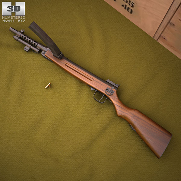 Type 100 pistola mitragliatrice Modello 3D