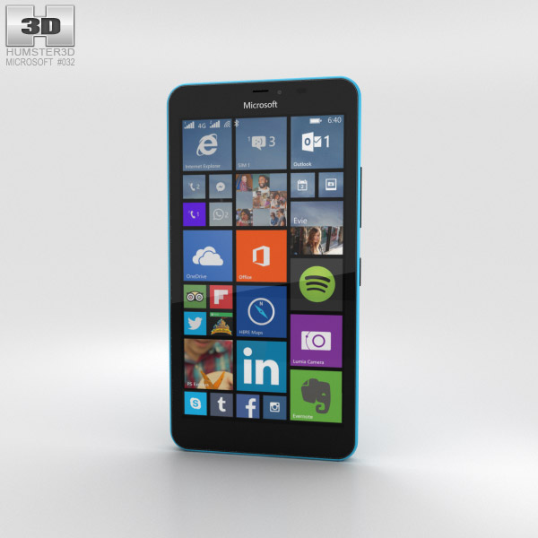 Microsoft Lumia 640 XL Matte Cyan 3Dモデル