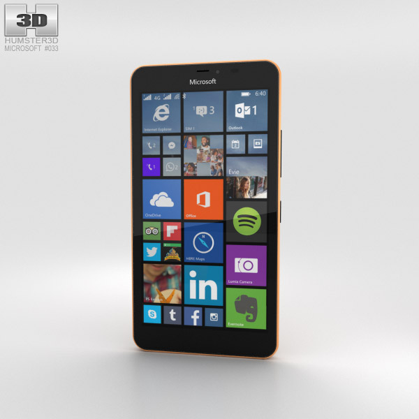 Microsoft Lumia 640 XL Orange 3D model