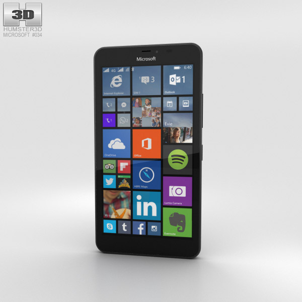 Microsoft Lumia 640 XL Schwarz 3D-Modell