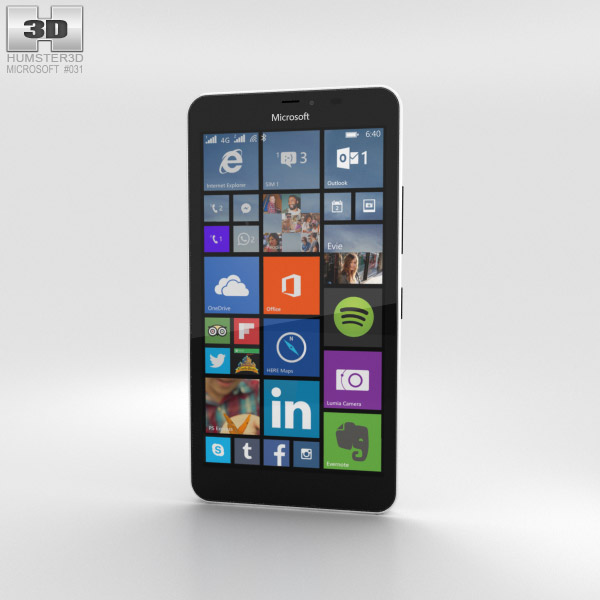 Microsoft Lumia 640 XL Glossy White 3D model