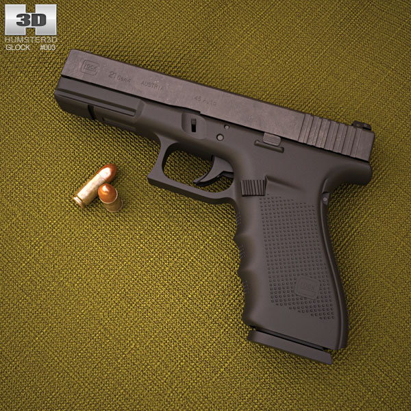 Glock 21 Gen4 Modelo 3d