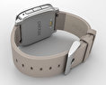 Pebble Time Steel Silver Stone Leather Band 3d model