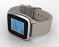 Pebble Time Steel Silver Stone Leather Band 3d model