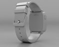 Pebble Time Steel Silver Stone Leather Band 3d model