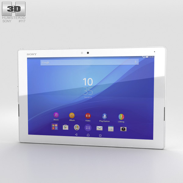 Sony Xperia Z4 Tablet LTE Blanc Modèle 3D