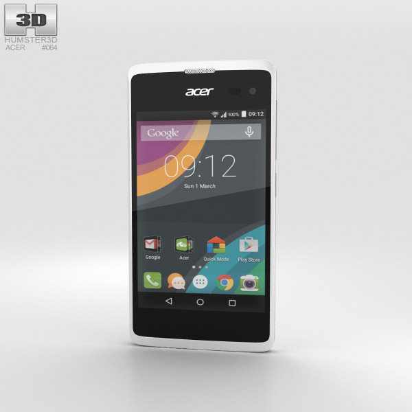 Acer Liquid Z220 白色的 3D模型