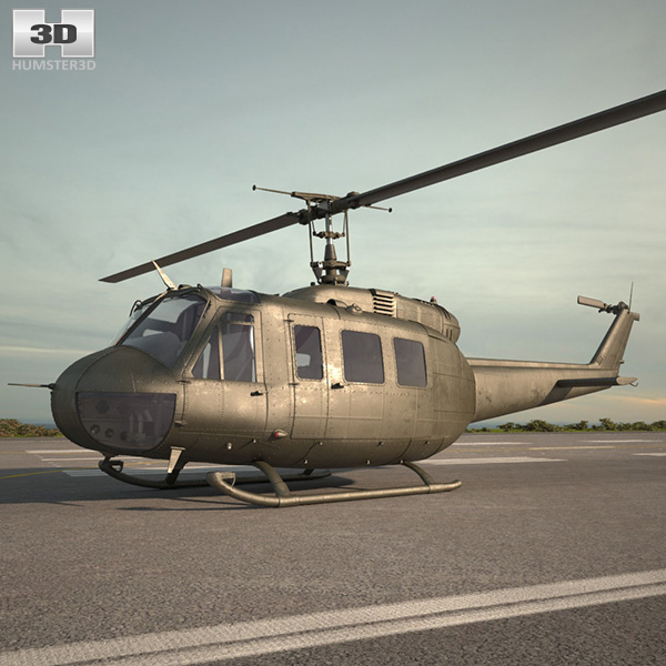 UH-1直升機 3D模型
