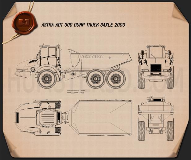 Astra ADT 30D Muldenkipper 2000 Blaupause