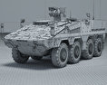 ボクサー装輪装甲車 3Dモデル wire render
