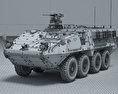 M1126 Stryker ICV 3D模型 wire render