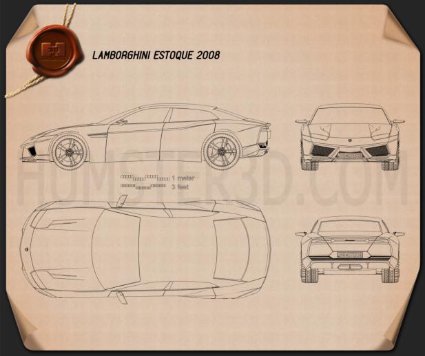 Lamborghini Estoque Blaupause