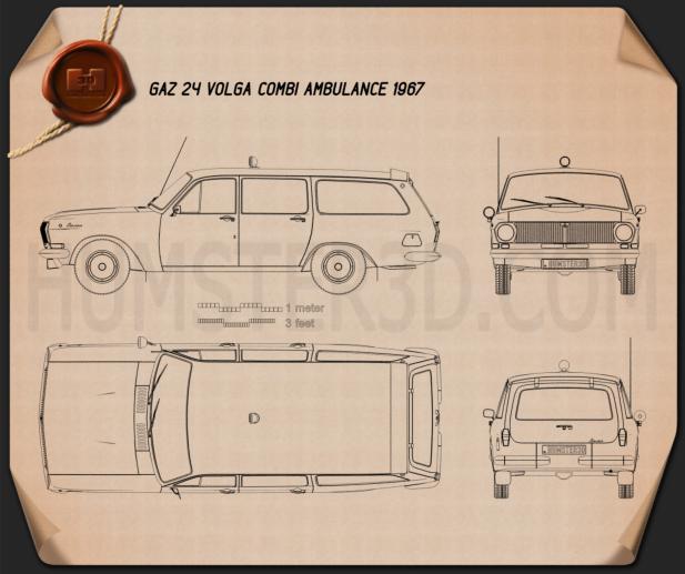 GAZ 24 Volga Швидка допомога 1967 Креслення
