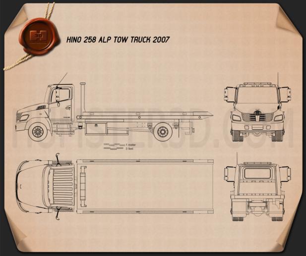 Hino 258 ALP Tow Truck 2007 Blueprint
