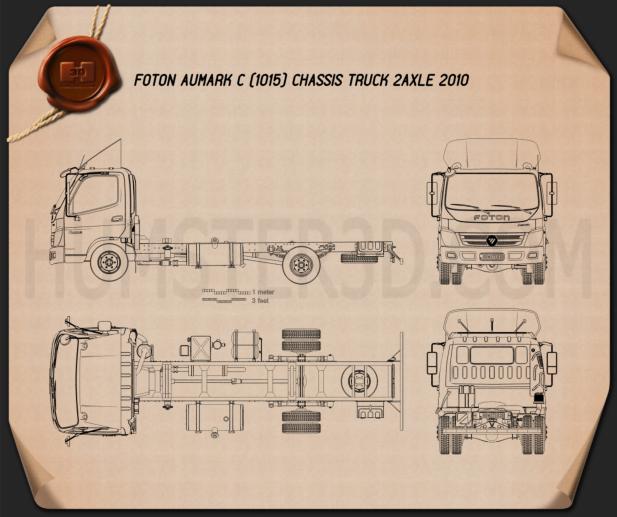 Foton Aumark C (1015) シャシートラック 2アクスル 2010 設計図