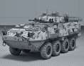 LAV-3裝甲車 3D模型 wire render