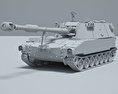 M109 Howitzer Modelo 3D clay render