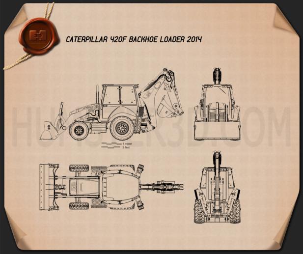 Caterpillar 420F Backhoe Loader 設計図