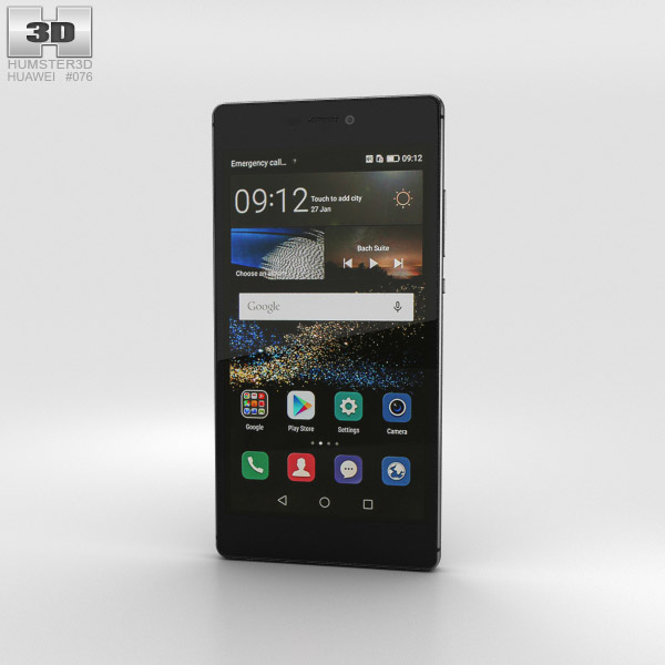 Huawei P8 Carbon Black 3D 모델 