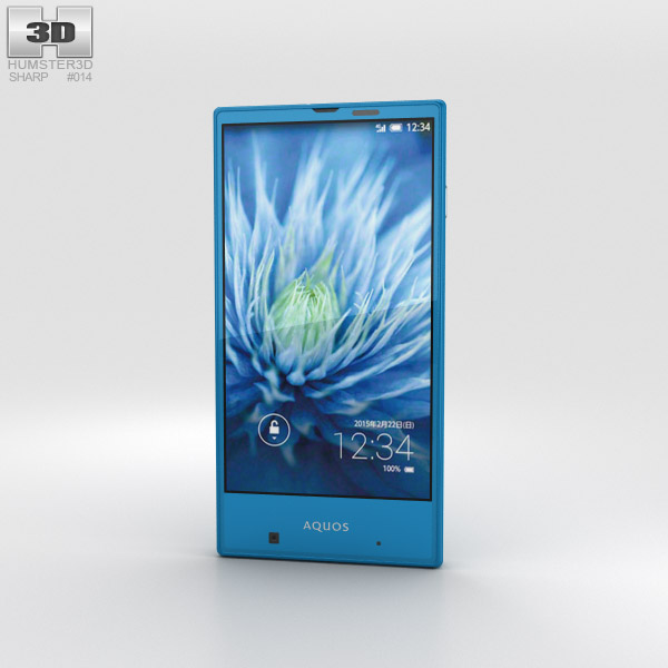 Sharp Aquos Serie mini SHV31 Blue 3D model