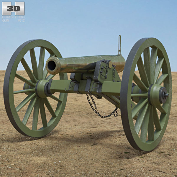 Model 1857 12-Pounder Napoleon Cannon 3D-Modell